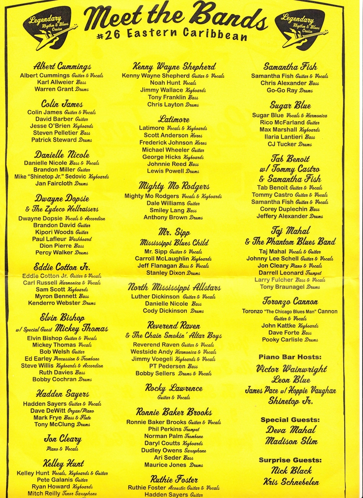 Schlüsselwörter: test blues cruise lineup